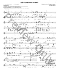 Don't Go Breaking My Heart piano sheet music cover